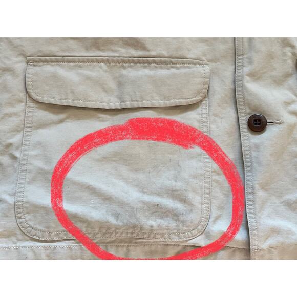L.L. Bean Vintage Beige Barn Jacket/Chore Coat Wildlife Print Lining Corduroy XL - Picture 15 of 16